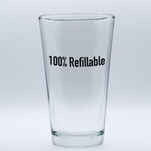 "100% Refillable" Funny/Gag Joke Table-Glass Gift