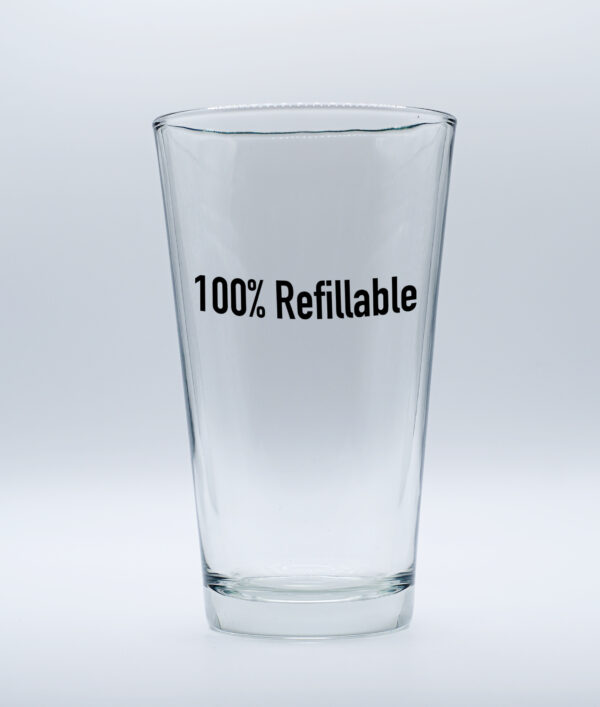 "100% Refillable" Funny/Gag Joke Table-Glass Gift